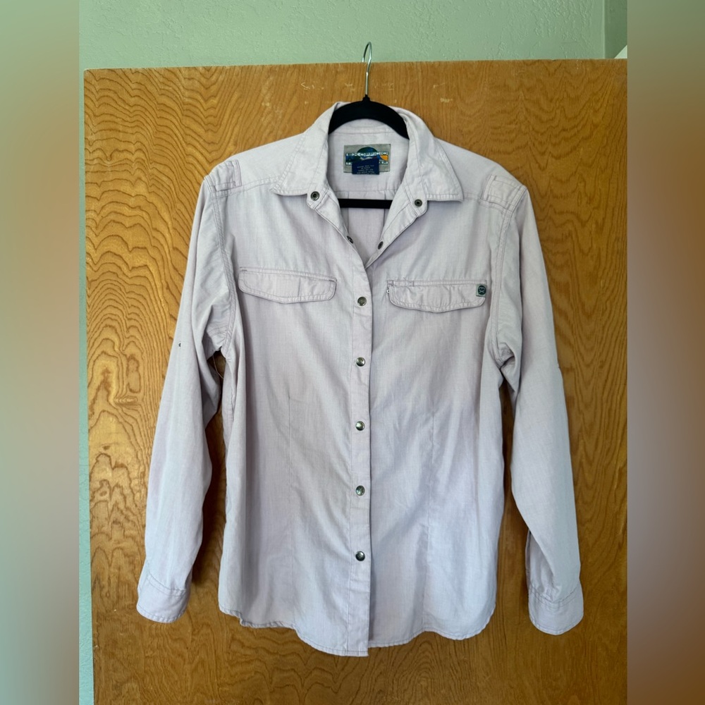 Ex Officio Old School Vintage Light Purple Button-Up Travel Shirt